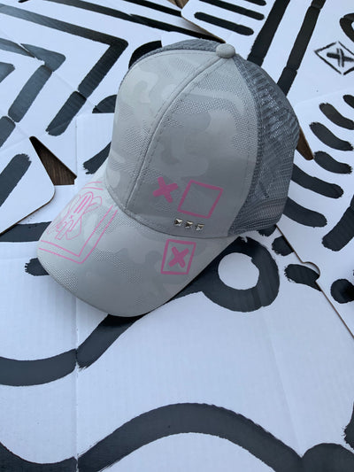 Gorra Mimet Plata en estampado Rosa