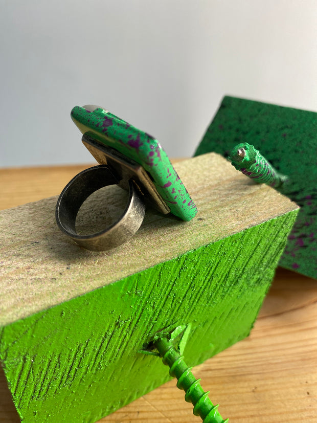 Anillo Bowie verde