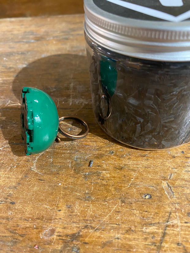 Anillo color verde pata de gallo
