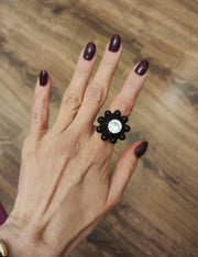 Anillo Flor distintos colores con circonita de 10 mm