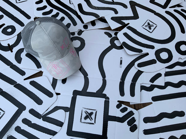 Gorra Mimet Plata en estampado Rosa